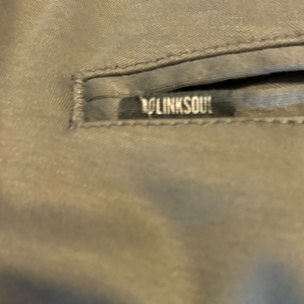 Linksoul Men's 100% Cotton golf/casual pants 5 pocket olive green/gray Size L - Picture 7 of 7